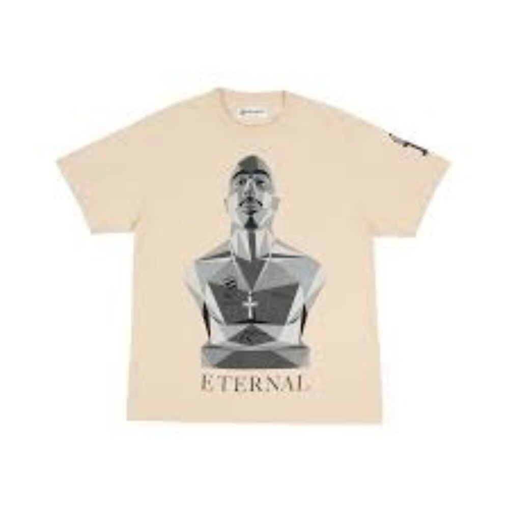 NEW FRAGMENT x 2PAC INTERSCOPE RECORDS CREAM TEE SZ MEDIUM